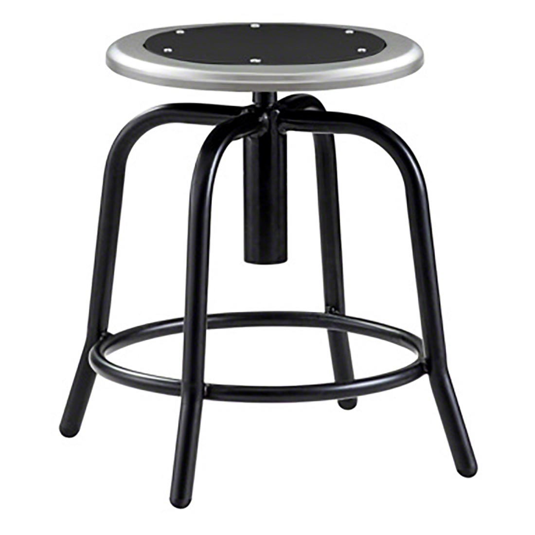 National Public Seating 18"-24" Height Adjustable Swivel Stool, Black Seat/Black Frame