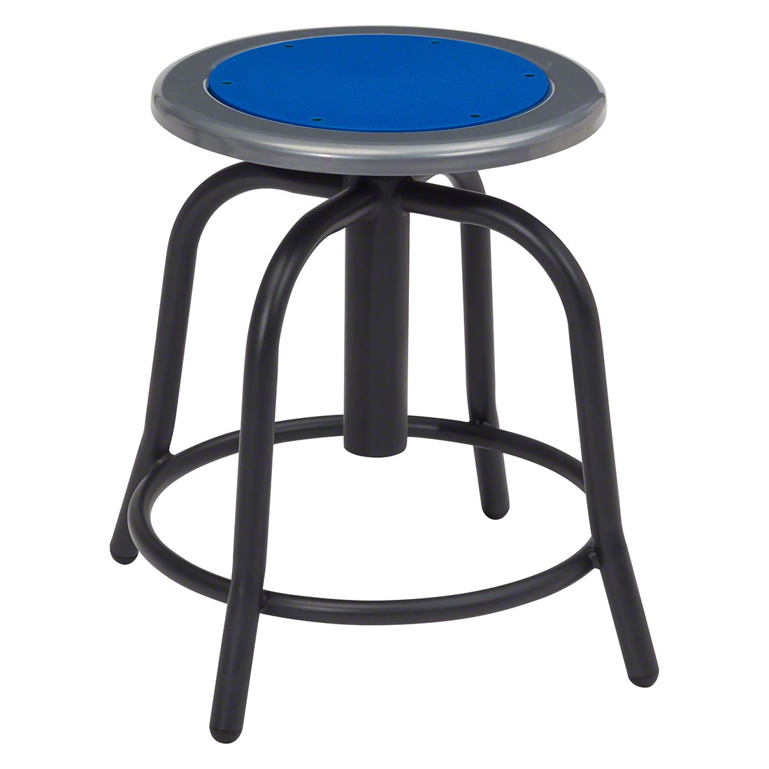 National Public Seating 18"-24" Height Adjustable Swivel Stool, Persian Blue Seat/Black Frame
