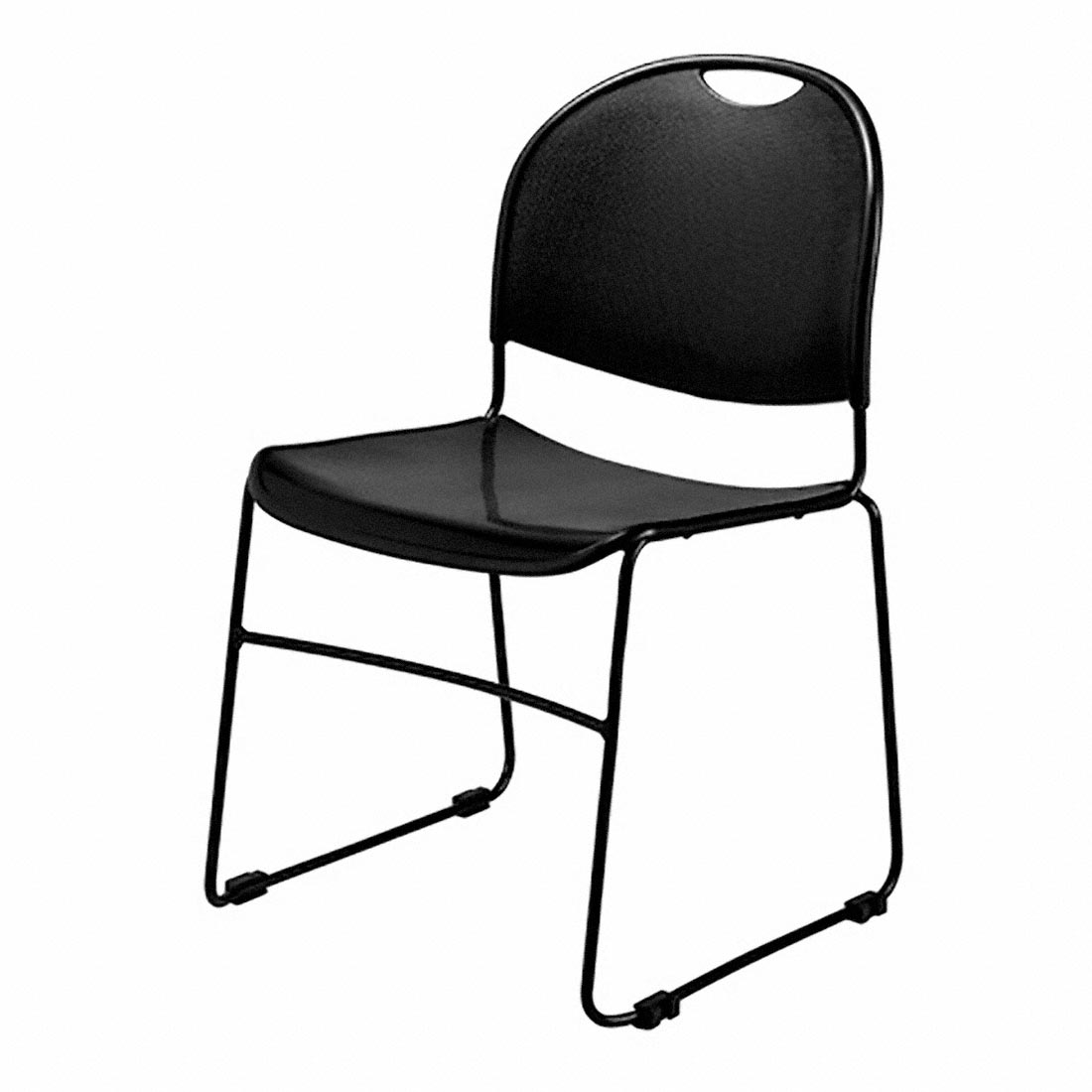 Basics by NPS 850-CL Multi-Purpose Ultra Compact Stack Chair, Black