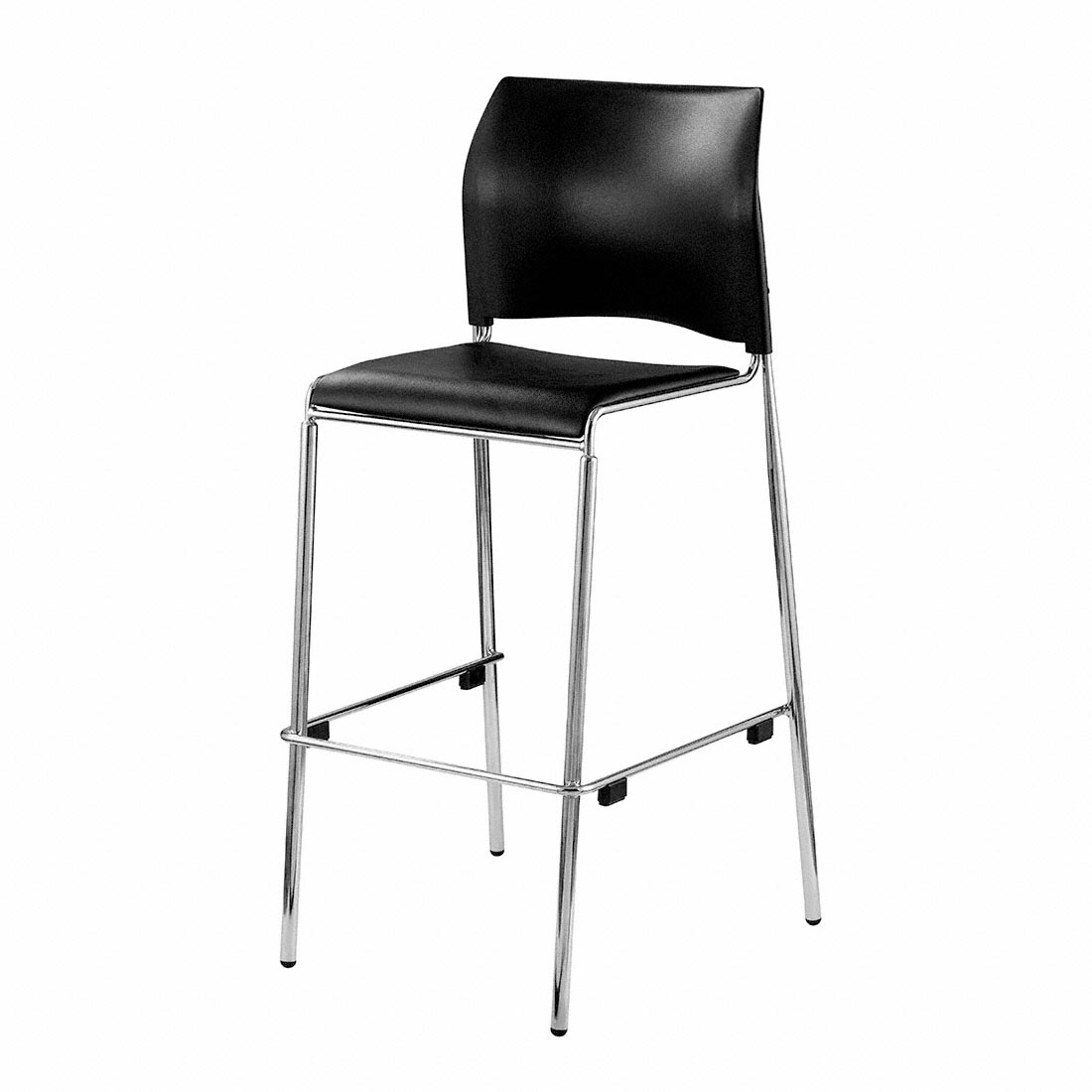 National Public Seating 8710B Cafetorium Bar Stool, Plush Vinyl Seat, Black NPS-8710B-11-10