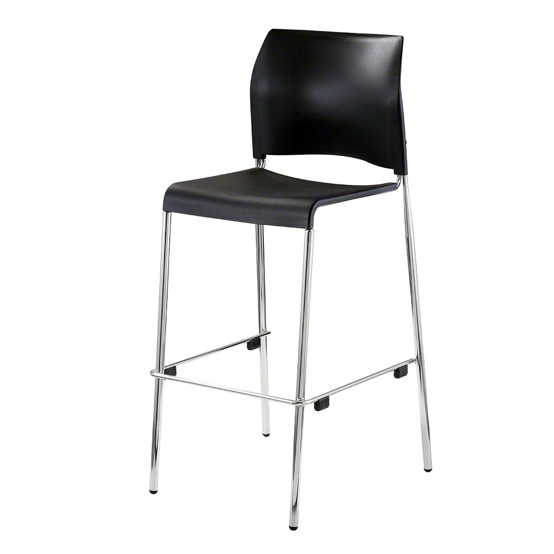 National Public Seating 8810B Cafetorium Bar Stool, Plastic Seat, Black