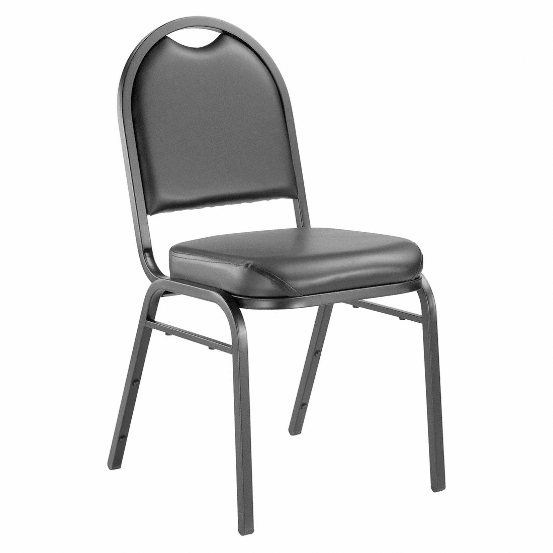 National Public Seating 9210-BT Premium Vinyl Stack Chair, Panther Black/Black Sandtex
