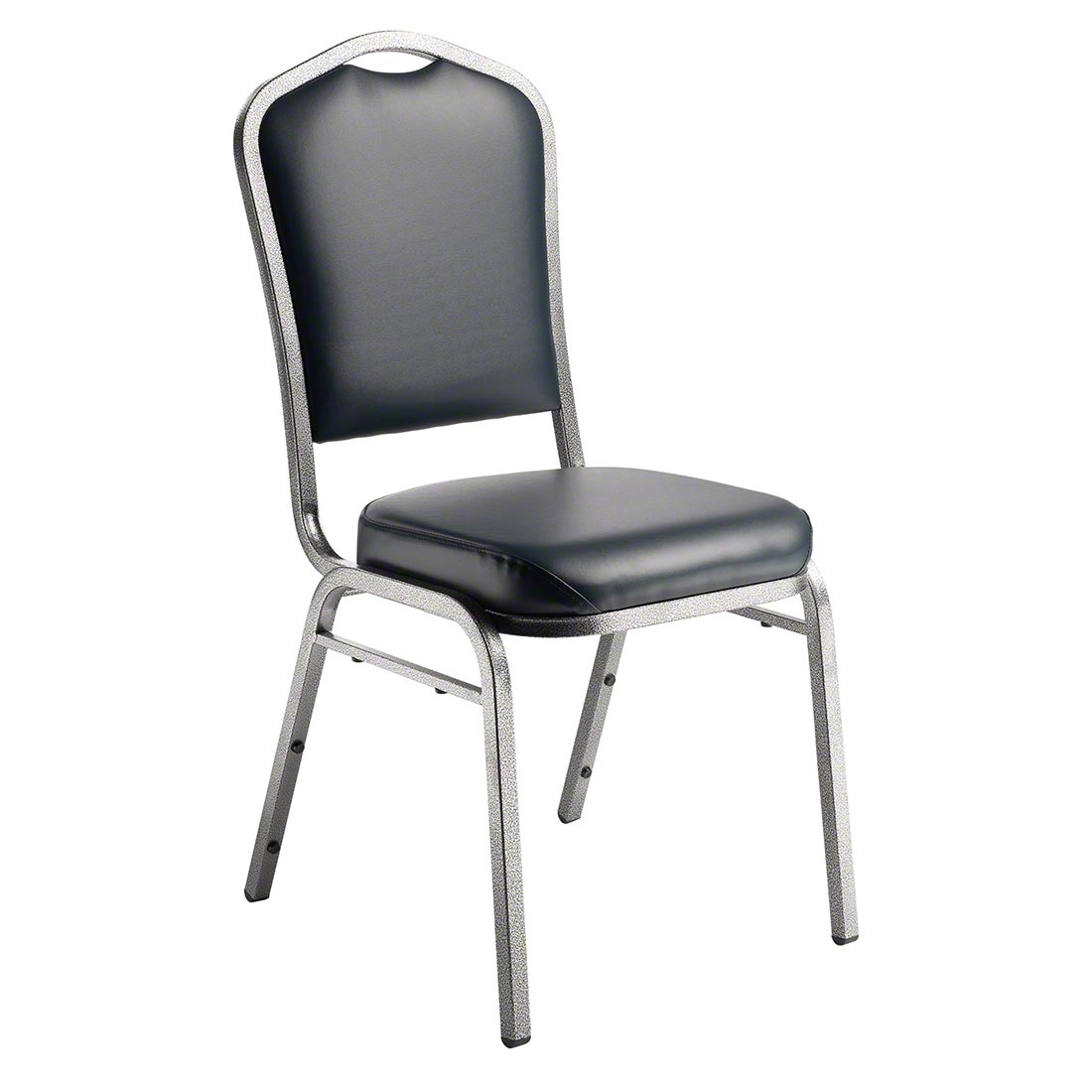 National Public Seating 9304-SV Premium Vinyl Stack Chair, Midnight Blue/Silvervein
