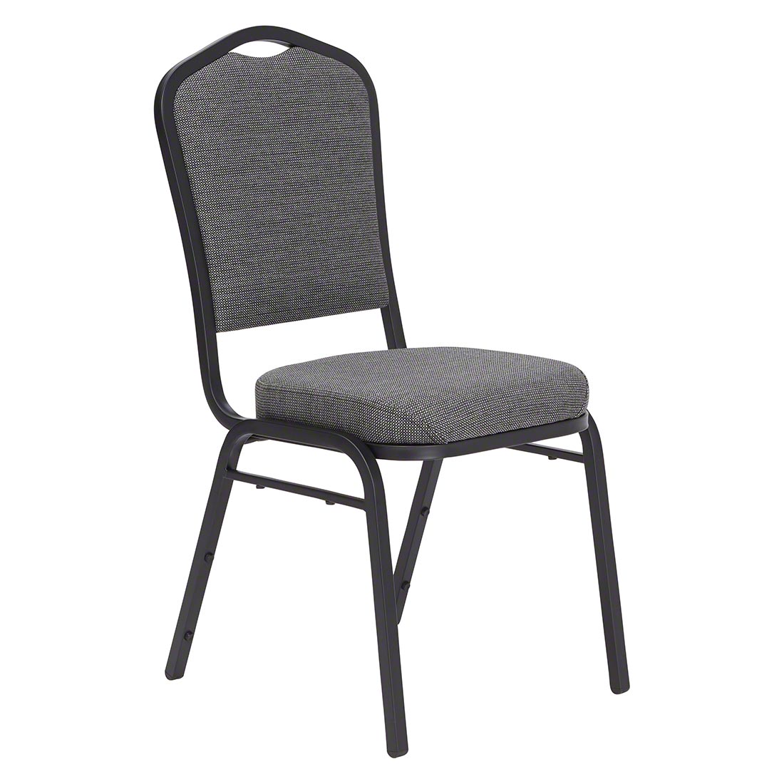 National Public Seating 9362-BT Premium Fabric Stack Chair, Natural Greystone/Black Sandtex