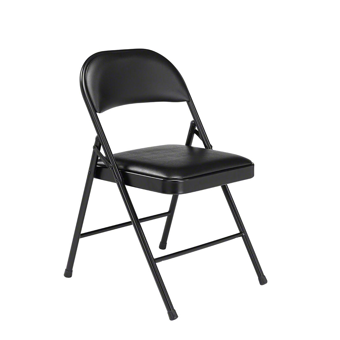 Basics by NPS 950 Vinyl Padded Steel Folding Chair, Black (4-pack)