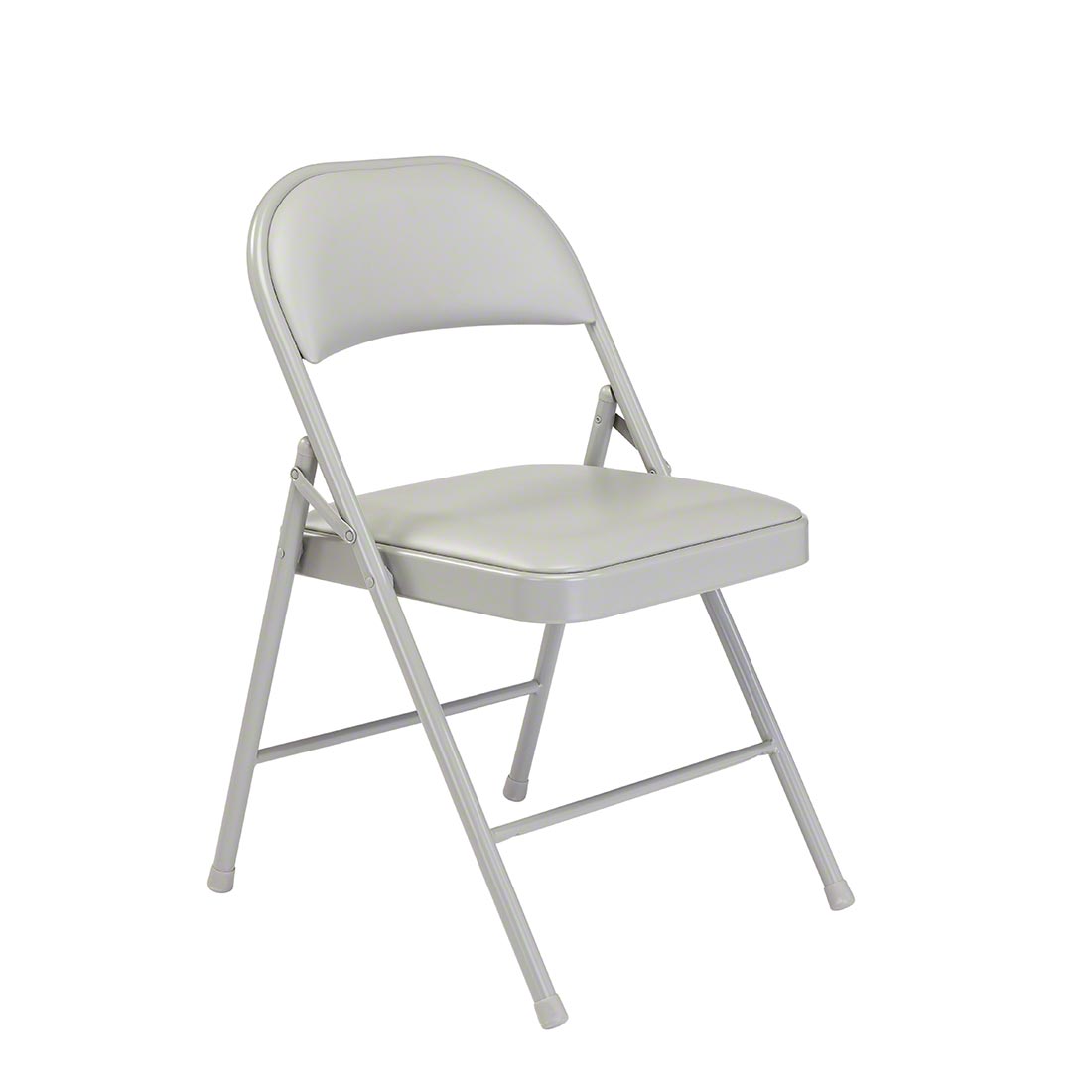 Basics by NPS 952 Vinyl Padded Steel Folding Chair, Grey (4-pack)