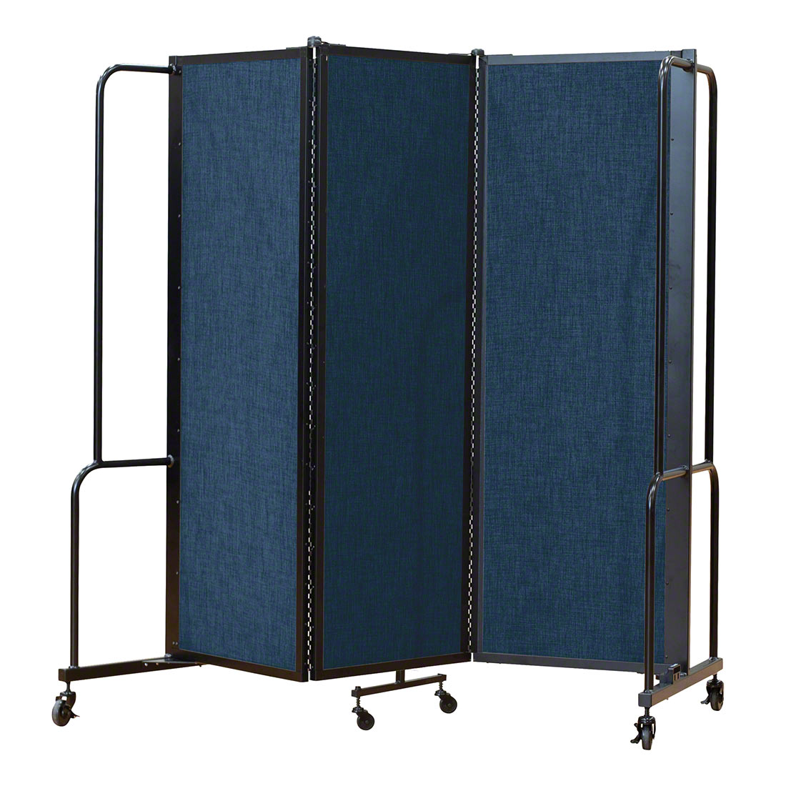 National Public Seating Portable Room Divider, 6' Wide, Blue Fabric NPS-RDB6-3PT04