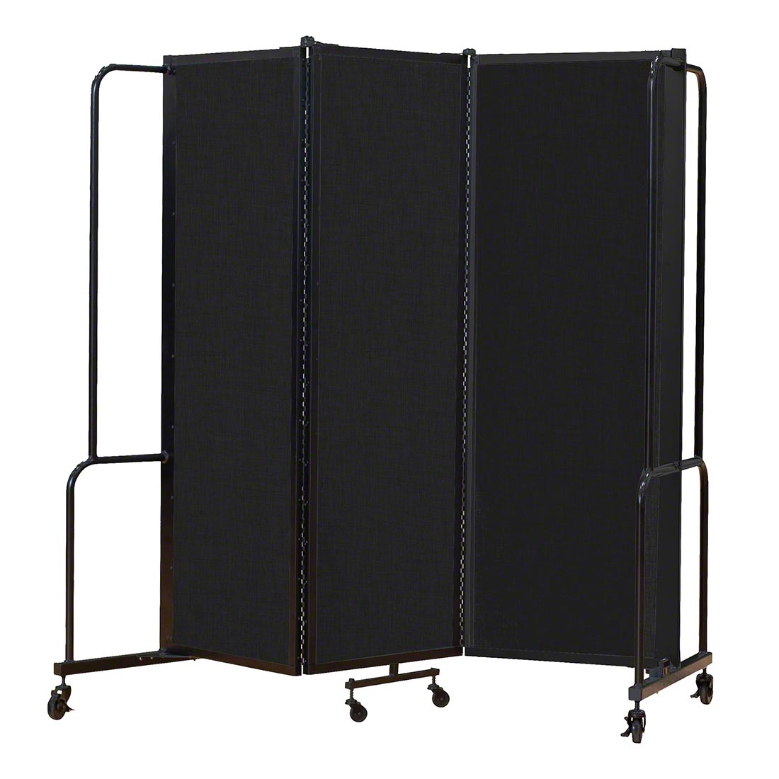 National Public Seating Portable Room Divider, 6' Wide, Black Fabric NPS-RDB6-3PT10