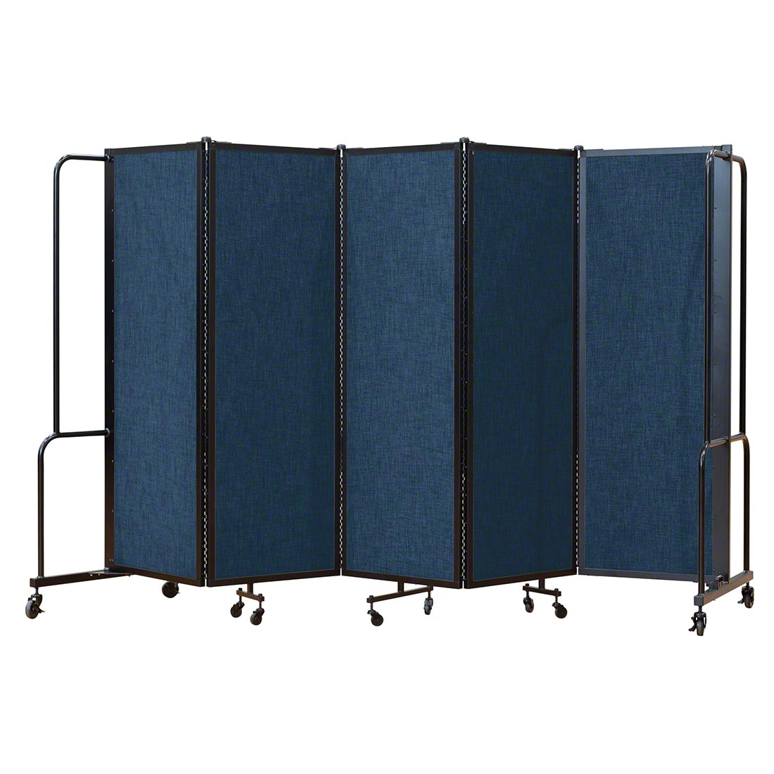National Public Seating Portable Room Divider, 10' Wide, Blue Fabric NPS-RDB6-5PT04