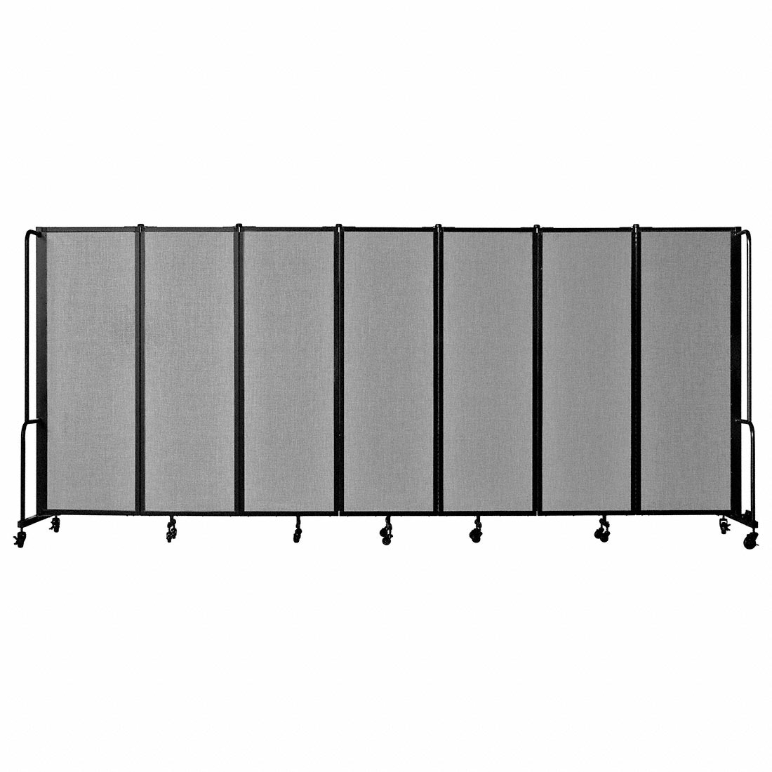 National Public Seating Portable Room Divider, 13.5' Wide, Grey Fabric NPS-RDB6-7PT02