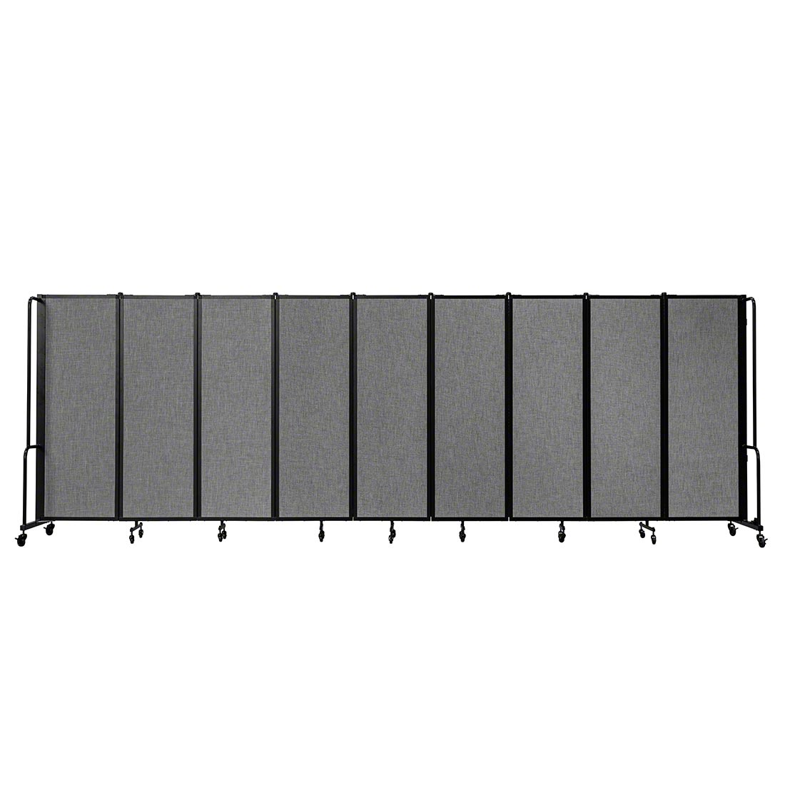 National Public Seating Portable Room Divider, 17.5' Wide, Grey Fabric NPS-RDB6-9PT02