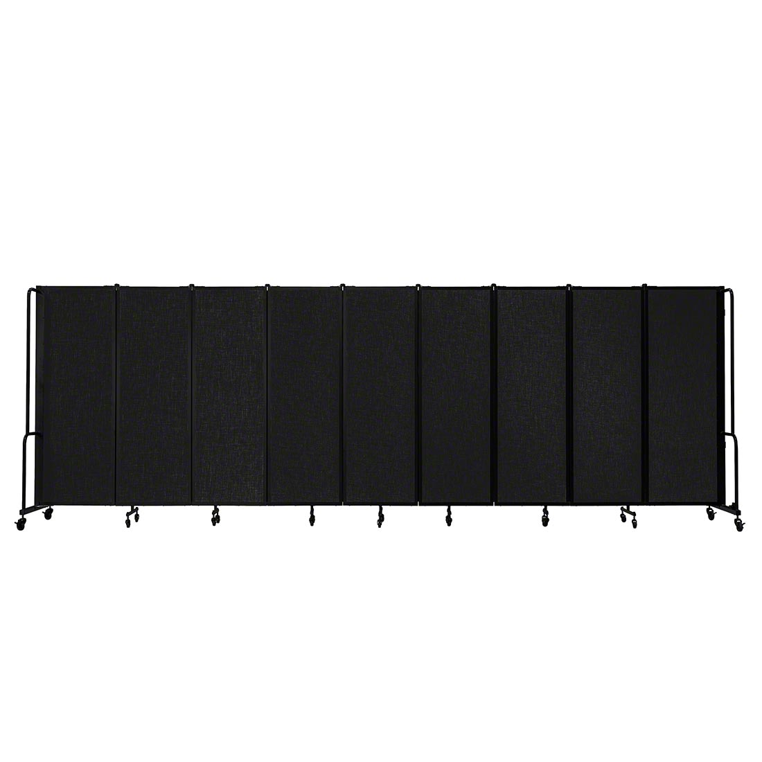 National Public Seating Portable Room Divider, 17.5' Wide, Black Fabric NPS-RDB6-9PT10