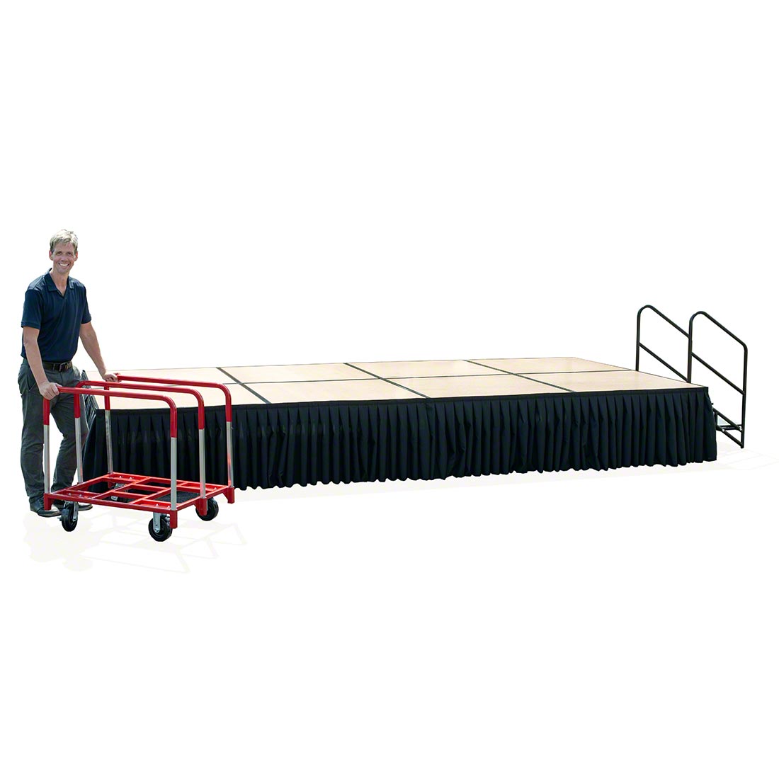 TotalPackage™ 8'x16' Dual-Height Hardboard Stage Kit TPDH816HB
