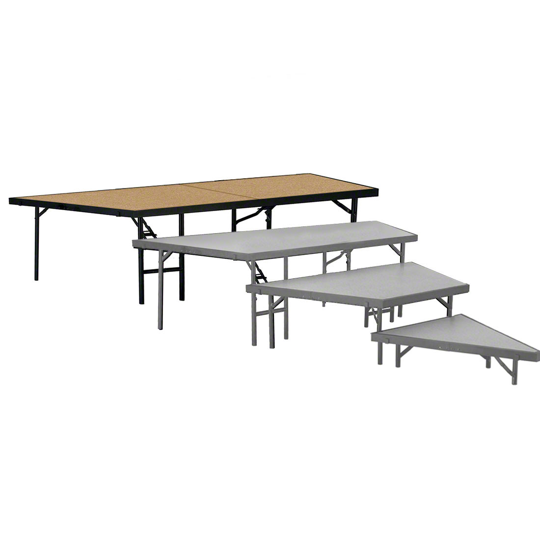 National Public Seating SP3632HB Seated Riser Stage Pie Tier, Hardboard, 32" Height (36" Deep)