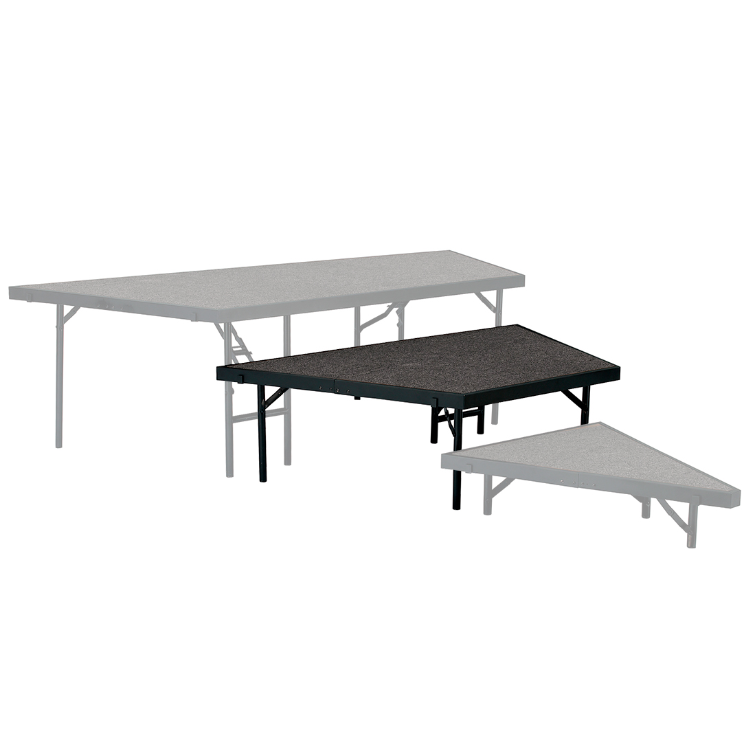 National Public Seating SP4816C Seated Riser Stage Pie Tier, Carpet, 16" Height (48" Deep)