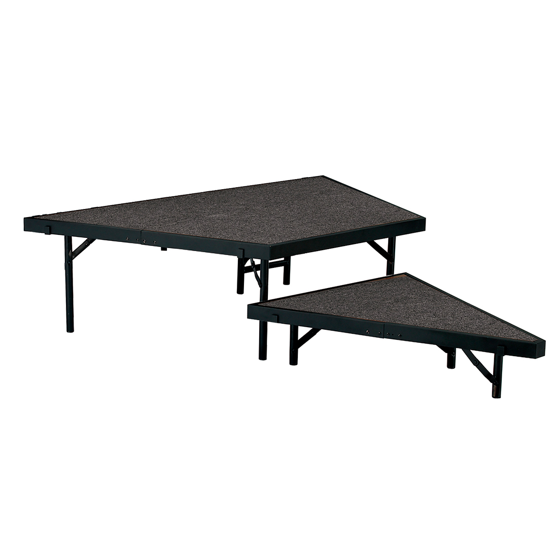 National Public Seating SPST362LC 2-Tier Seated Riser Stage Pie Section, Carpet (36" Deep Tiers)