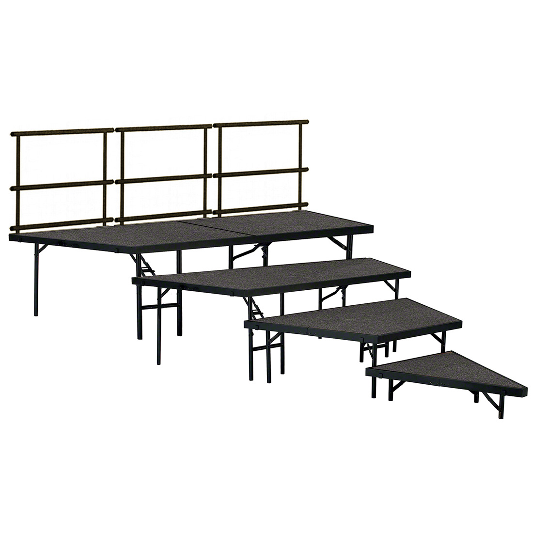 National Public Seating SPST364LC 4-Tier Seated Riser Stage Pie Section, Carpet (36" Deep Tiers)