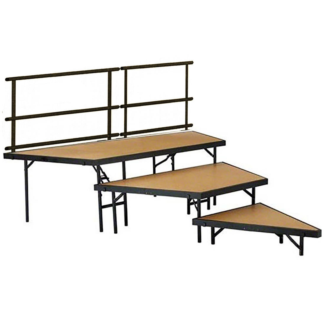 National Public Seating SPST363LHB 3-Tier Seated Riser Stage Pie Section, Hardboard (36" Deep Tiers)