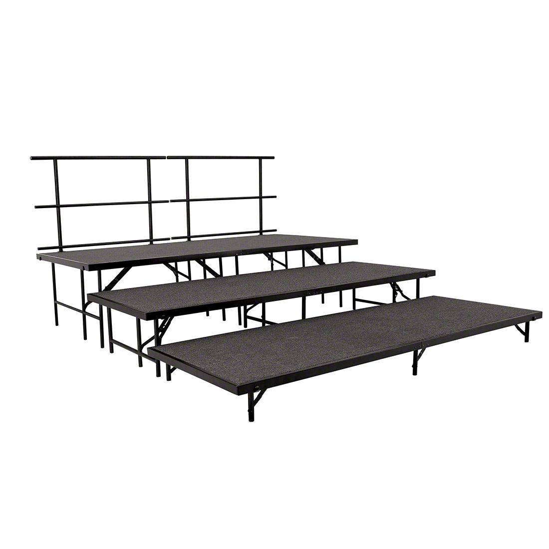 National Public Seating SST363LC 3-Tier Seated Riser Set, Carpet (36" Deep Tiers)