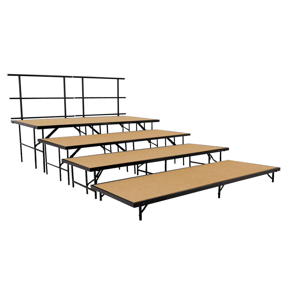 National Public Seating SST364LHB 4-Tier Seated Riser Set, Hardboard (36" Deep Tiers)
