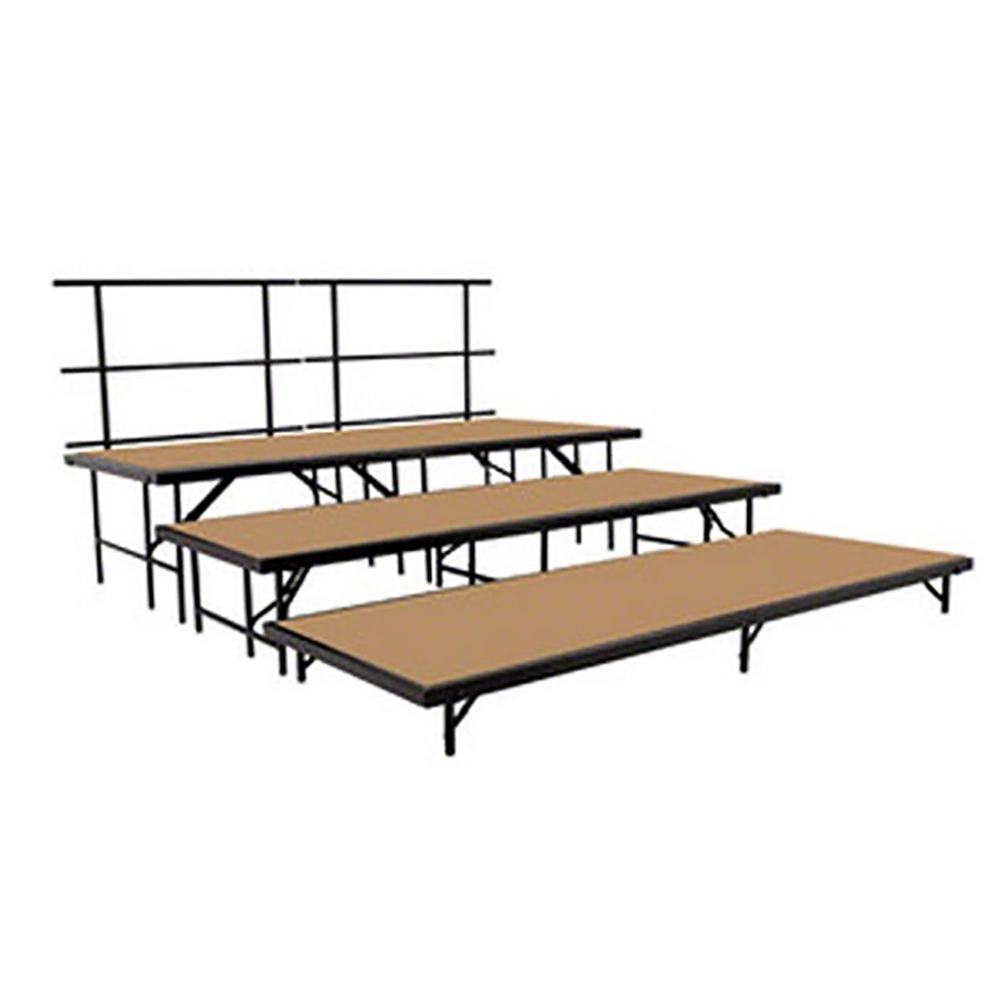 National Public Seating SST363LHB 3-Tier Seated Riser Set, Hardboard (36" Deep Tiers)