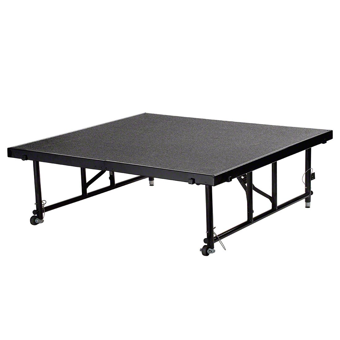 National Public Seating TransFix 4'x4' Stage Panel, 16"-24" Adjustable Height with Carpet Surface