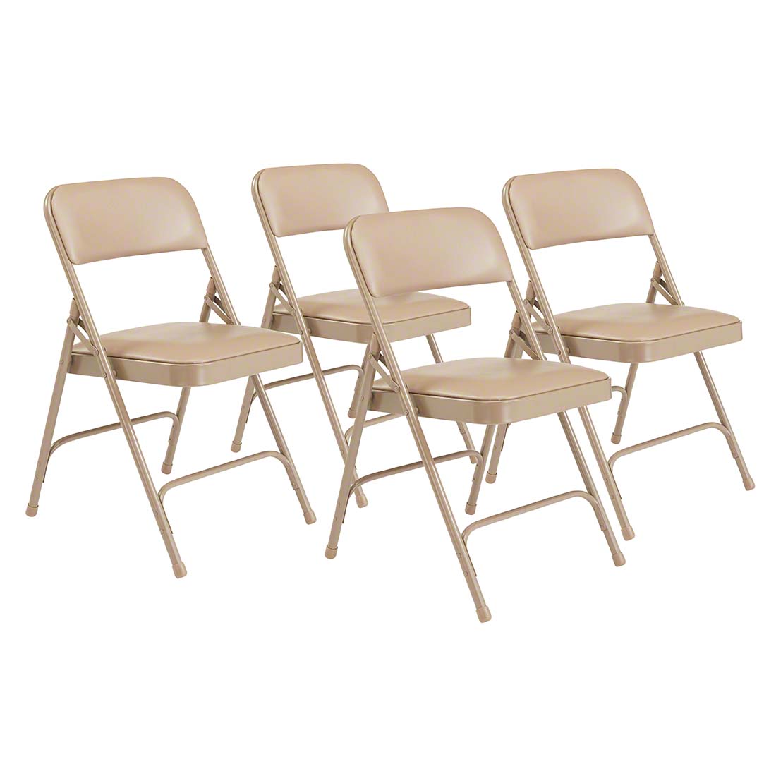 National Public Seating 1201 Vinyl Premium Folding Chair, French Beige (4-pack)