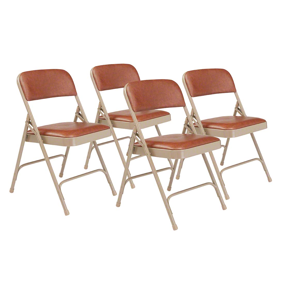 National Public Seating 1203 Vinyl Premium Folding Chair, Honey Brown/Beige (4-pack)