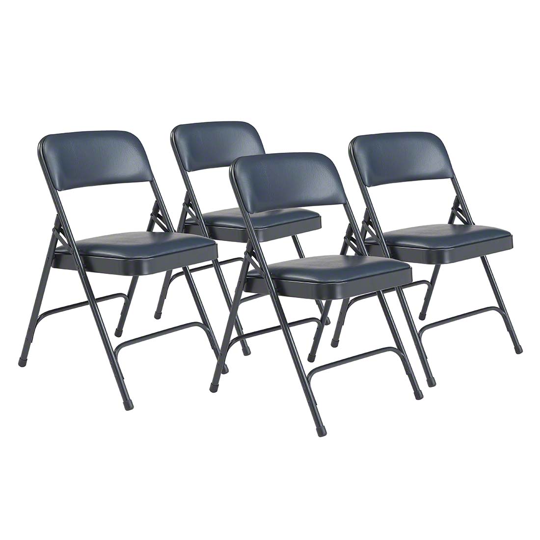 National Public Seating 1204 Vinyl Premium Folding Chair, Dark Midnight Blue (4-pack)