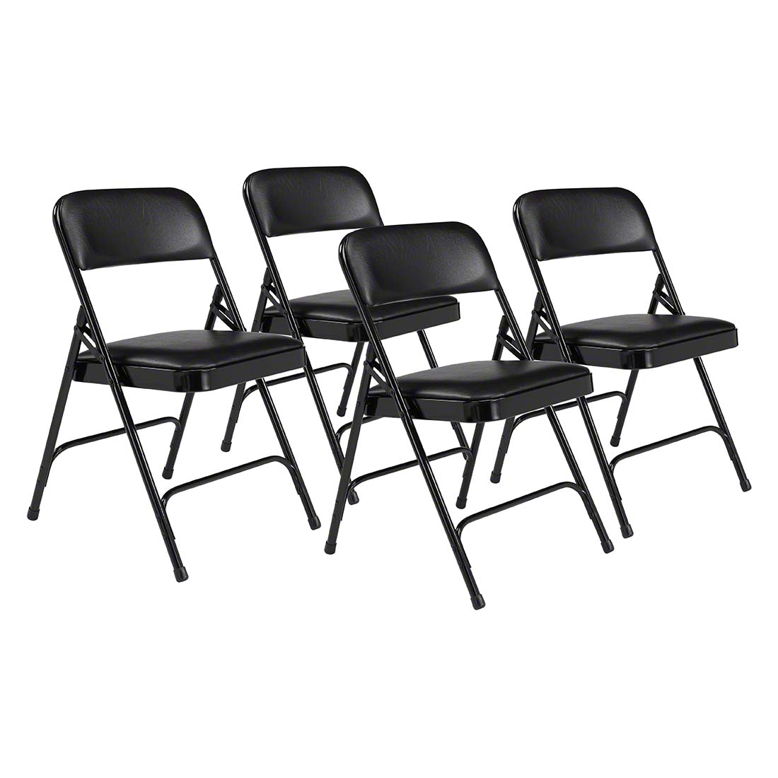 National Public Seating 1210 Vinyl Premium Folding Chair, Caviar Black (4-pack)