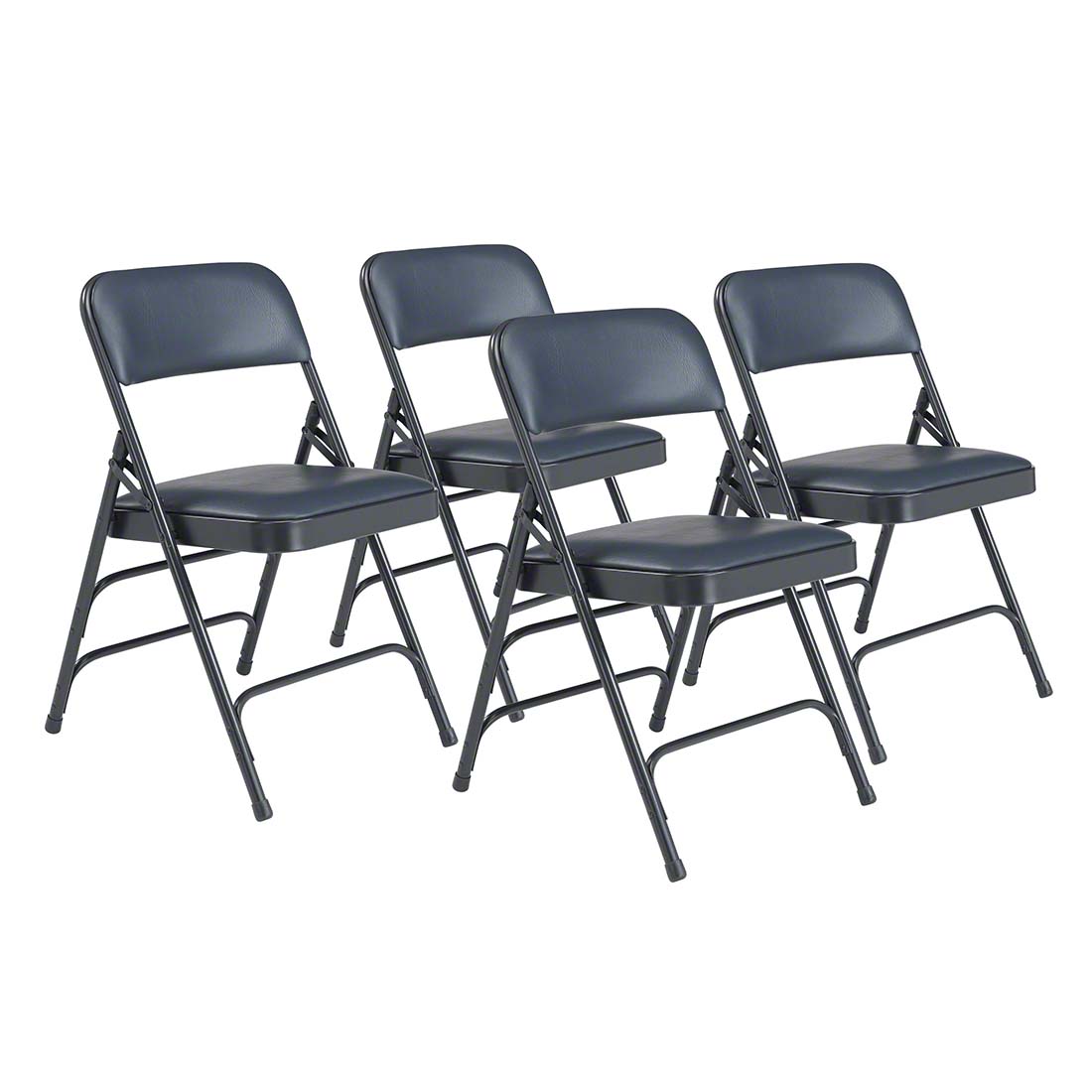 National Public Seating 1304 Vinyl Upholstered Premium Folding Chair, Dark Midnight Blue (4-pack)