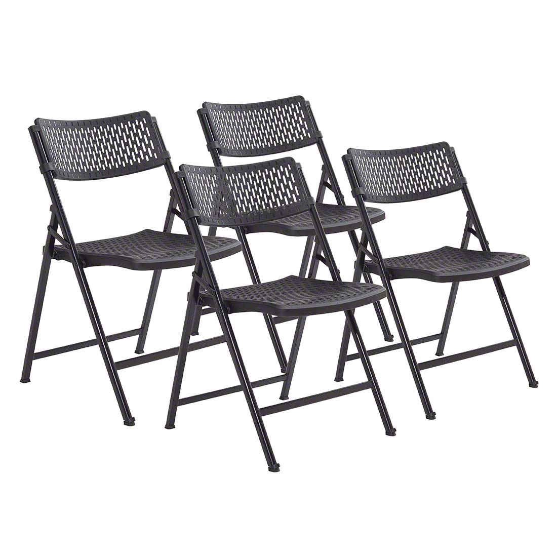 National Public Seating 1410 AirFlex Premium Polypropylene Folding Chair, Black (4-pack)