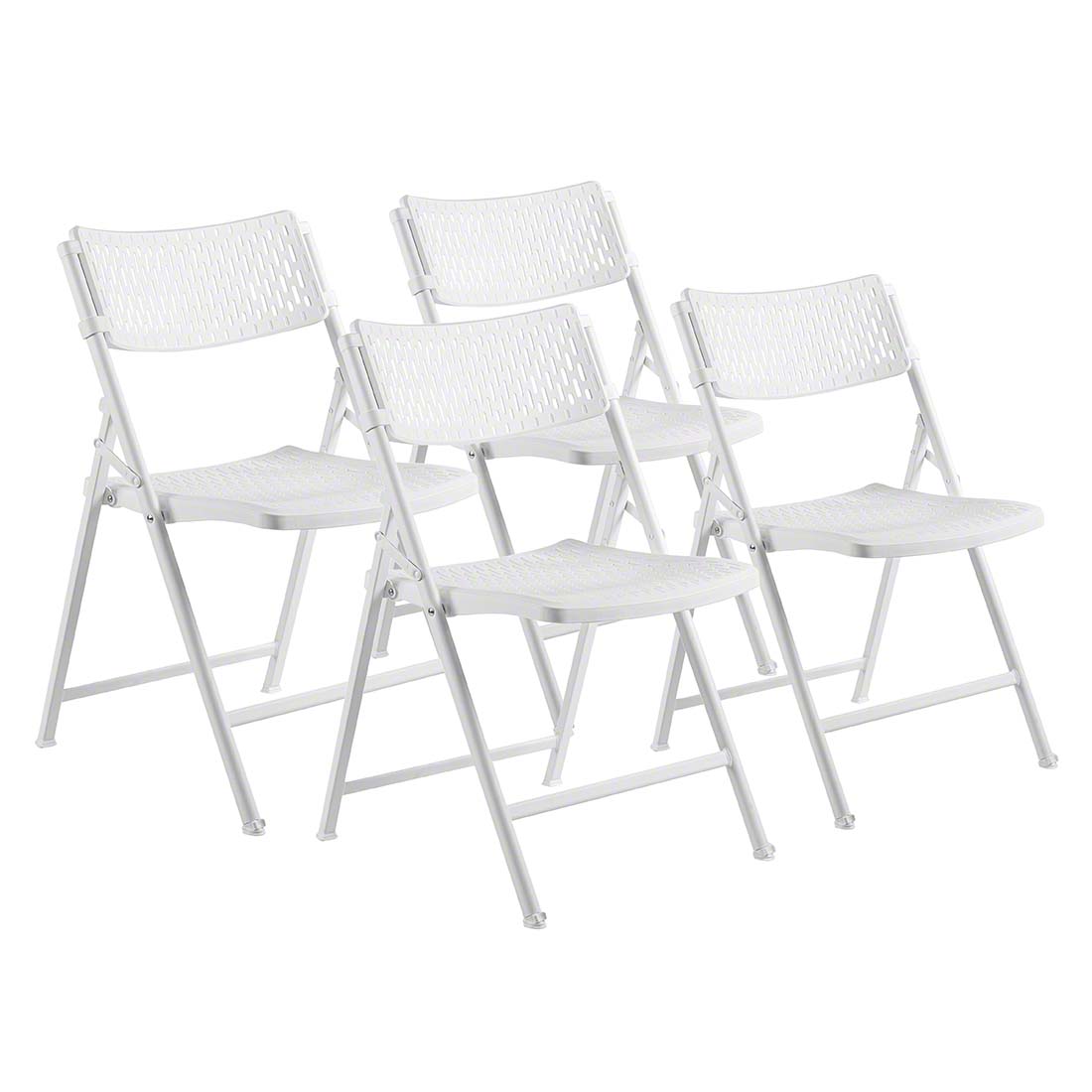 National Public Seating 1421 Airflex Premium Polypropylene Folding Chair, White (4-pack)