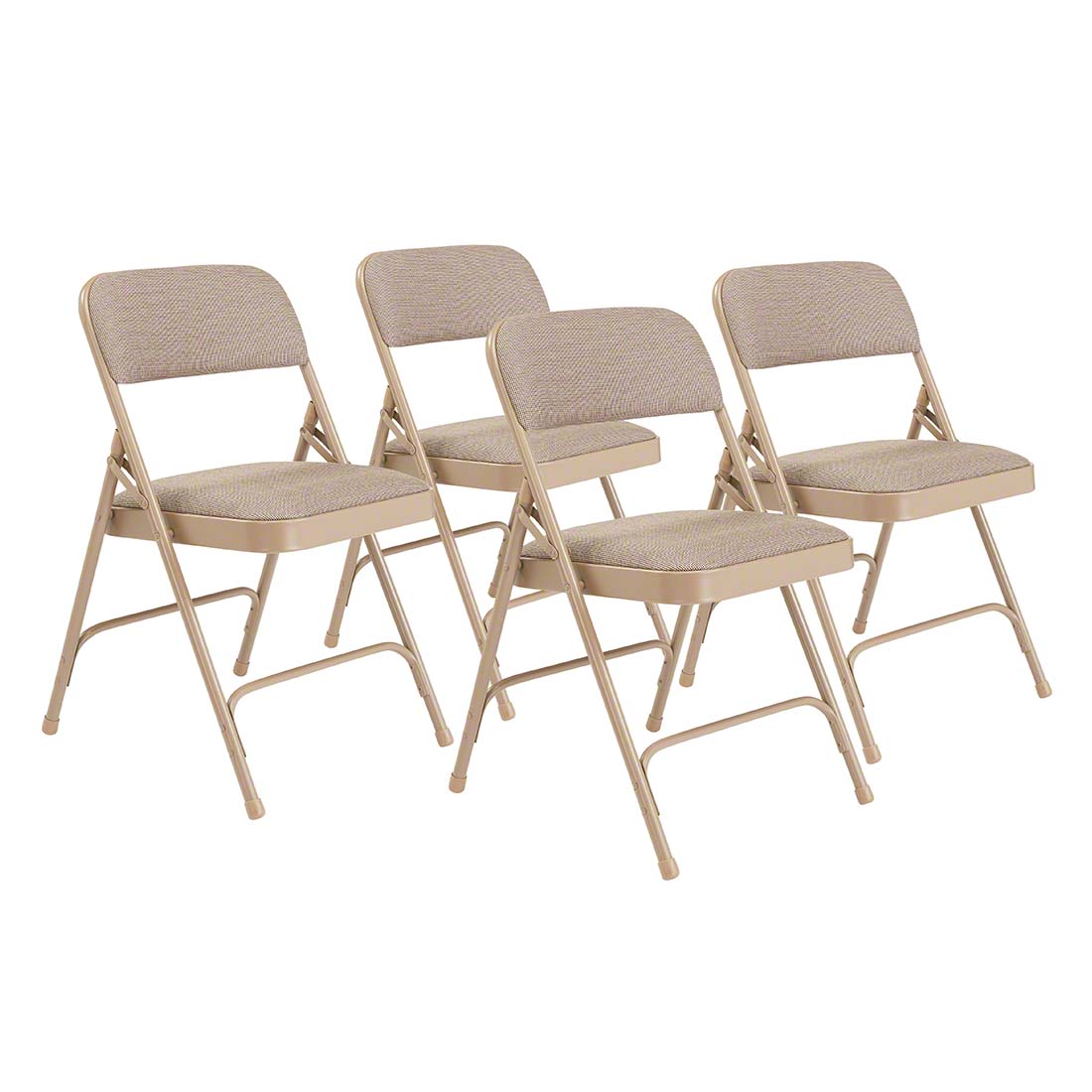 National Public Seating 2201 Fabric Premium Folding Chair, Cafe Beige (4-pack)