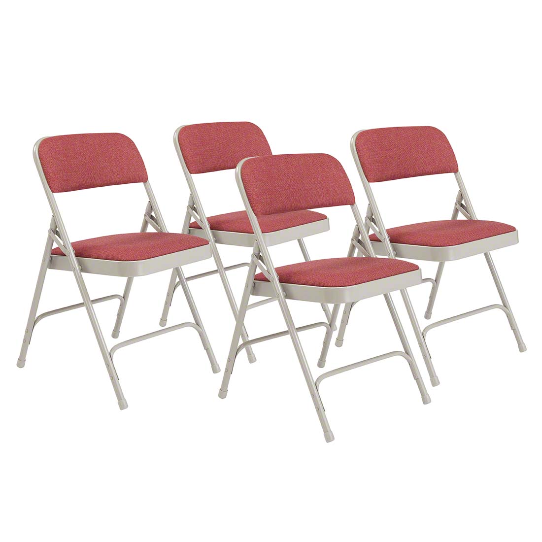 National Public Seating 2208 Fabric Premium Folding Chair, Majestic Cabernet (4-pack)