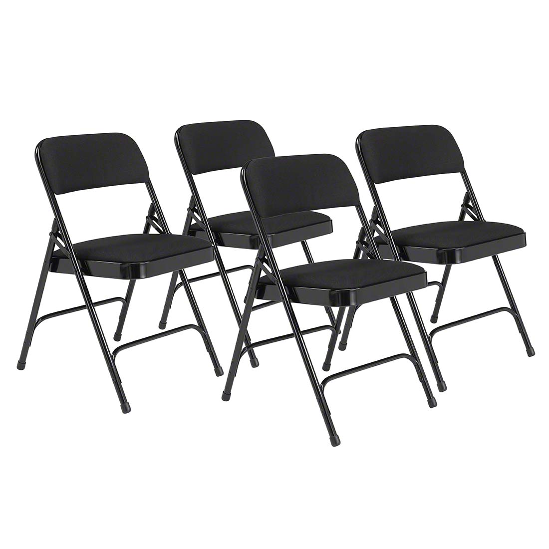 National Public Seating 2210 Fabric Premium Folding Chair, Midnight Black (4-pack)