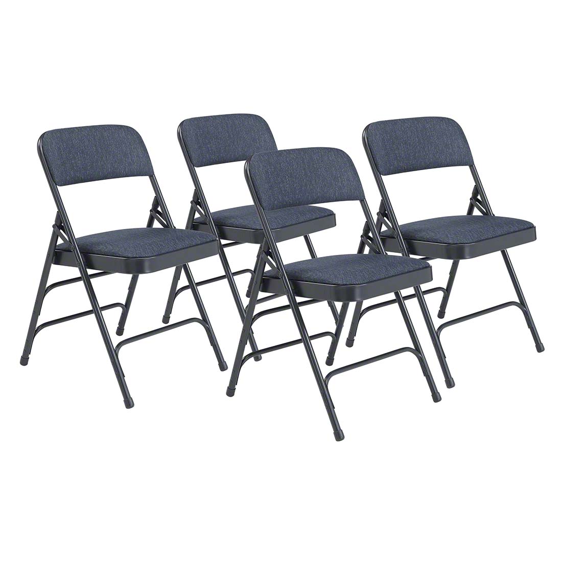 National Public Seating 2304 Fabric Premium Triple Brace Folding Chair, Imperial Blue (4-pack)