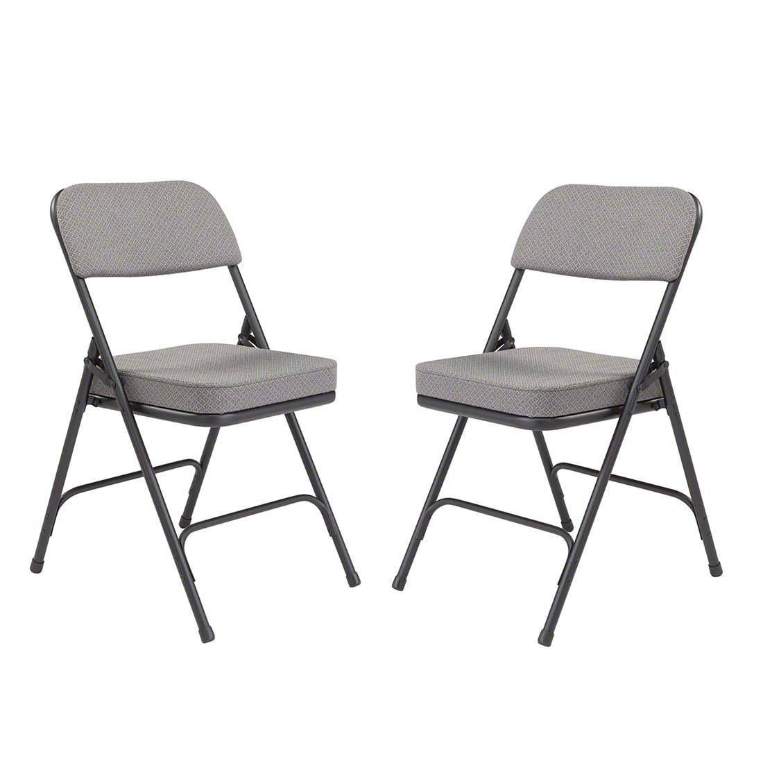 National Public Seating 3212 Premium 2" Fabric Upholstered Folding Chair, Charcoal Grey (2-pack)