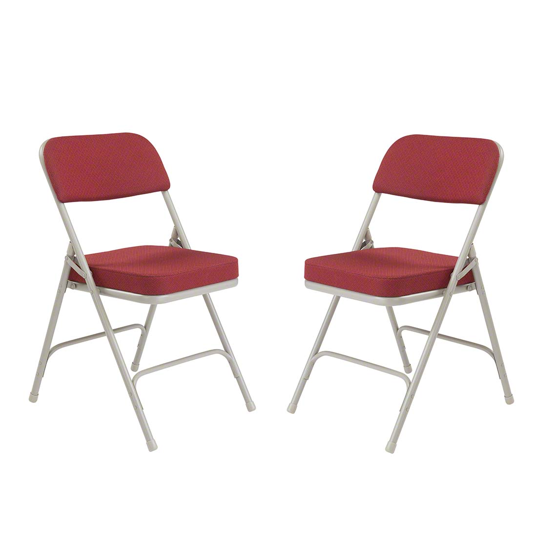 National Public Seating 3218 Premium 2" Fabric Upholstered Folding Chair, Burgundy (2-pack)