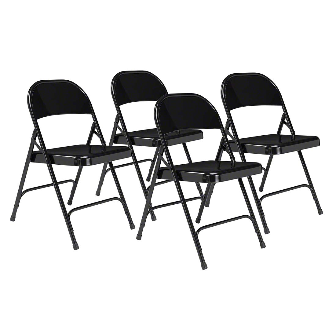National Public Seating 510 All-Steel Folding Chair, Black (4-pack)