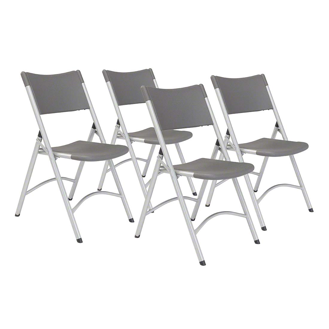 National Public Seating 620 Heavy-Duty Plastic Folding Chair, Charcoal Slate (4-pack)