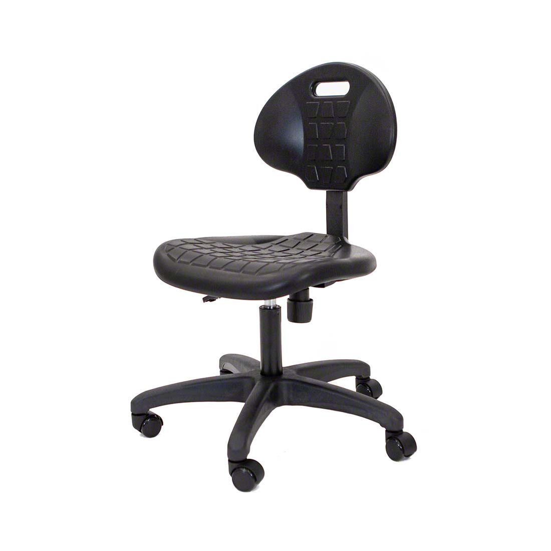 National Public Seating 6716HB Black Polyurethane Task Chair, 16"-21" Height