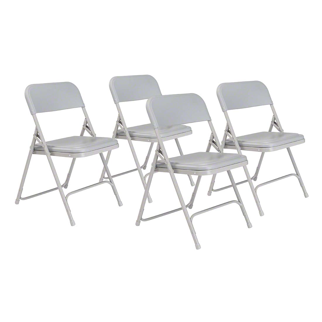 National Public Seating 802 Premium Lightweight Plastic Folding Chair, Grey (4-pack)