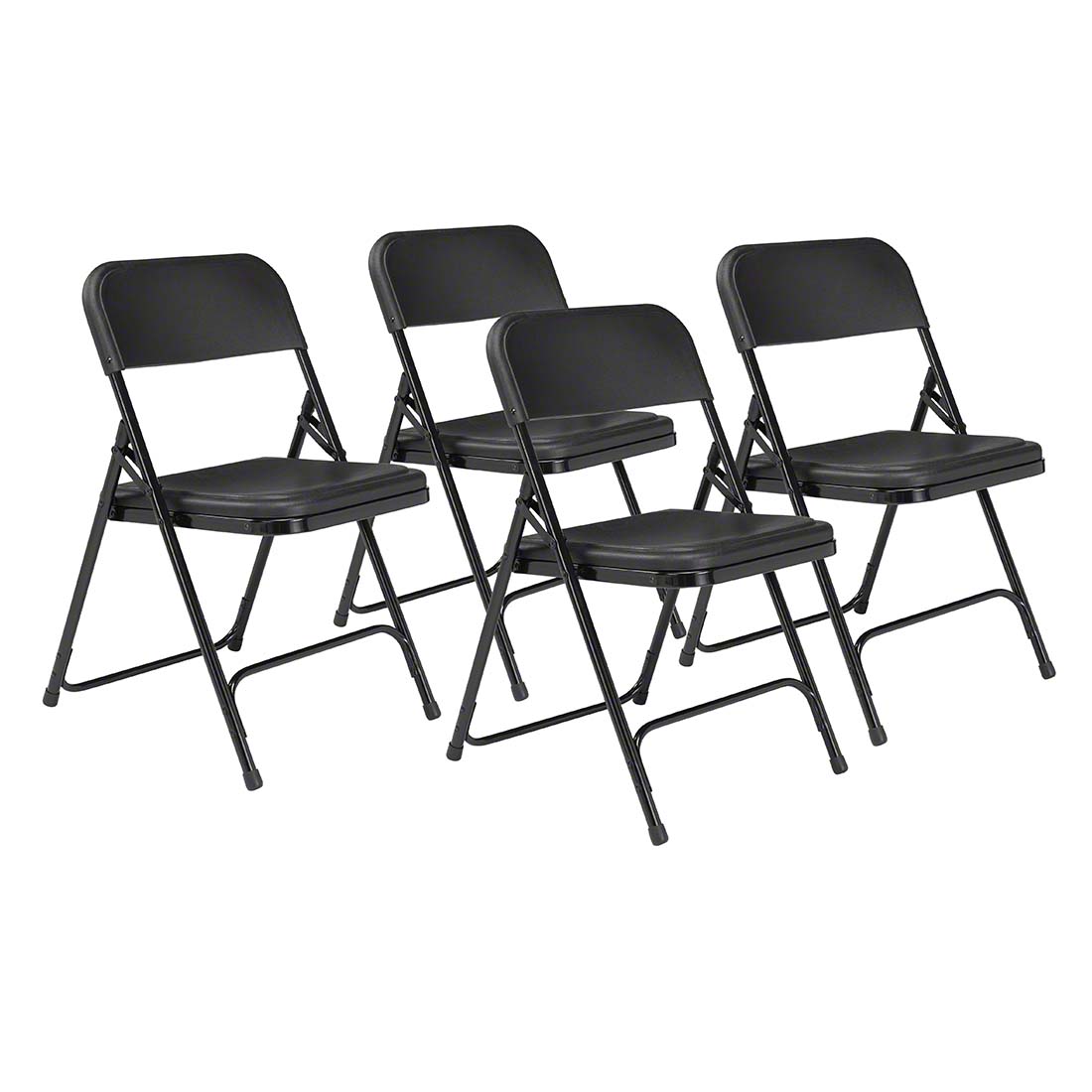 National Public Seating 810 Premium Lightweight Plastic Folding Chair, Black (4-pack)