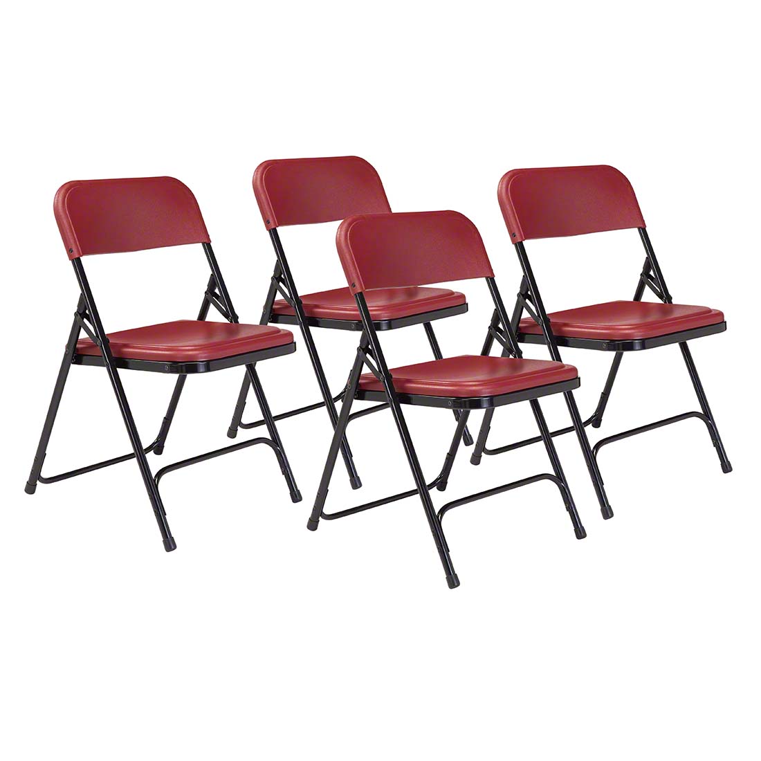 National Public Seating 818 Premium Lightweight Plastic Folding Chair, Burgundy (4-pack)