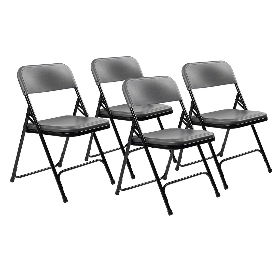 National Public Seating 820 Premium Lightweight Plastic Folding Chair, Charcoal Slate (4-pack)