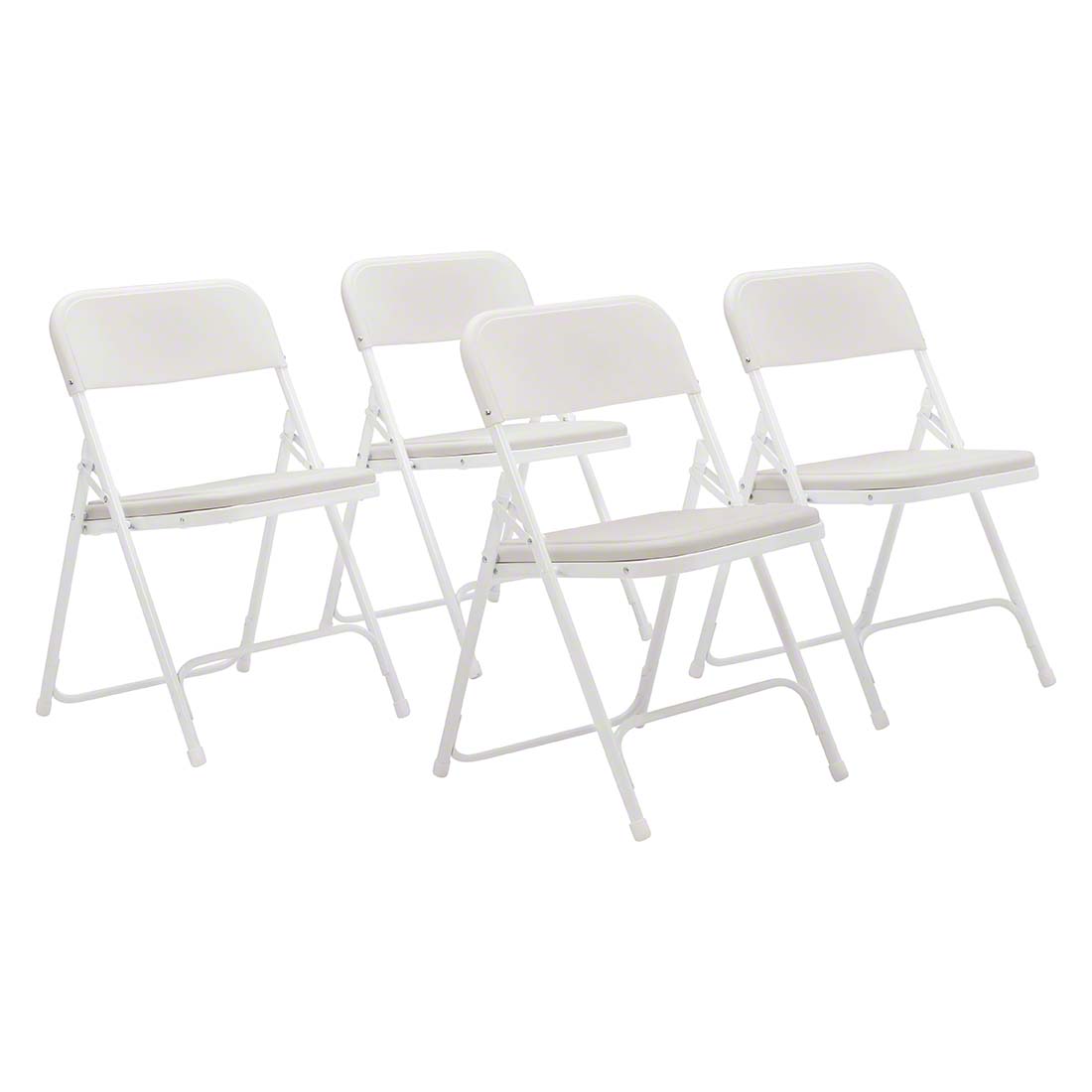 National Public Seating 821 Premium Lightweight Plastic Folding Chair, Bright White (4-pack)