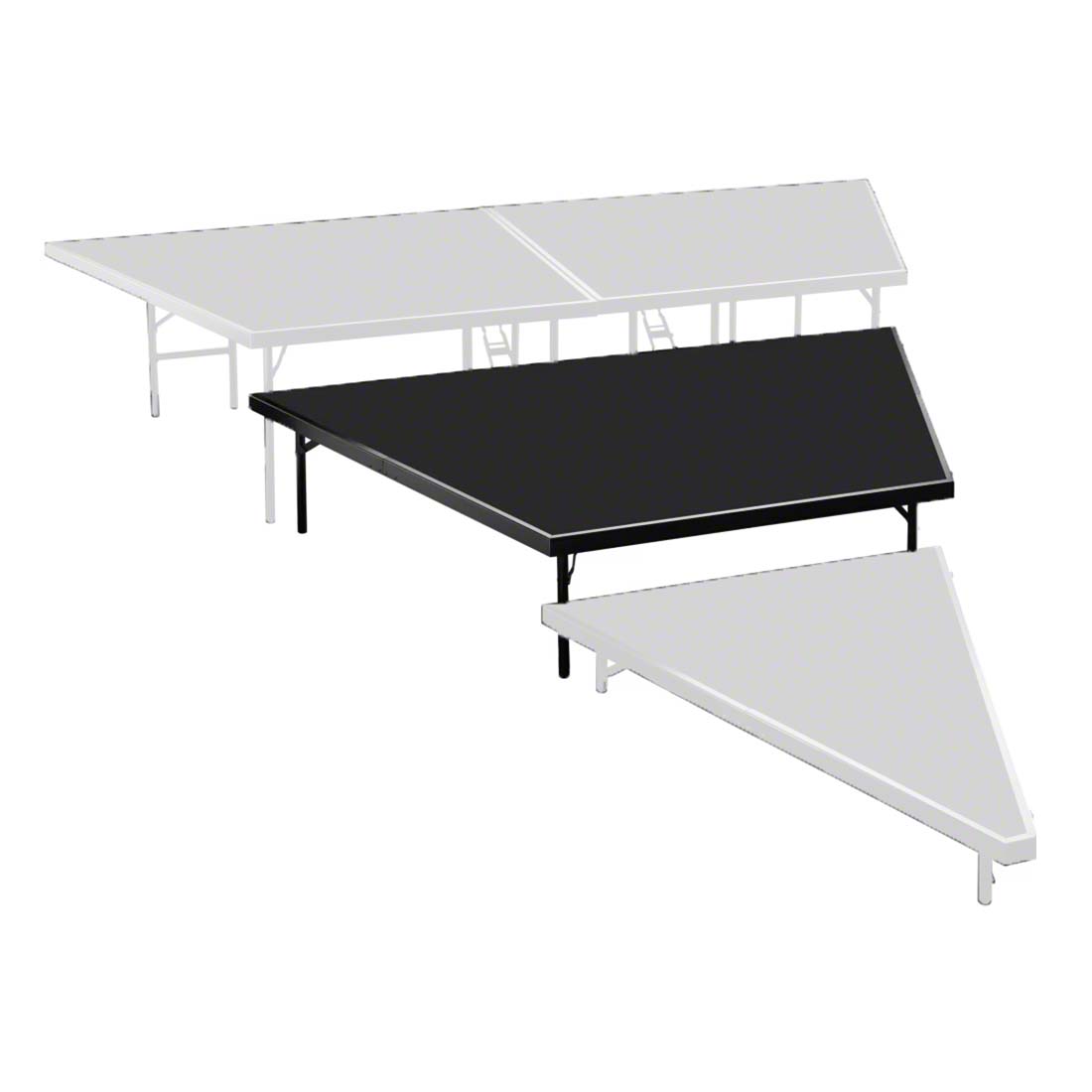 National Public Seating SP4816P Seated Riser Stage Pie Tier, Polydeck, 16" Height (48" Deep)