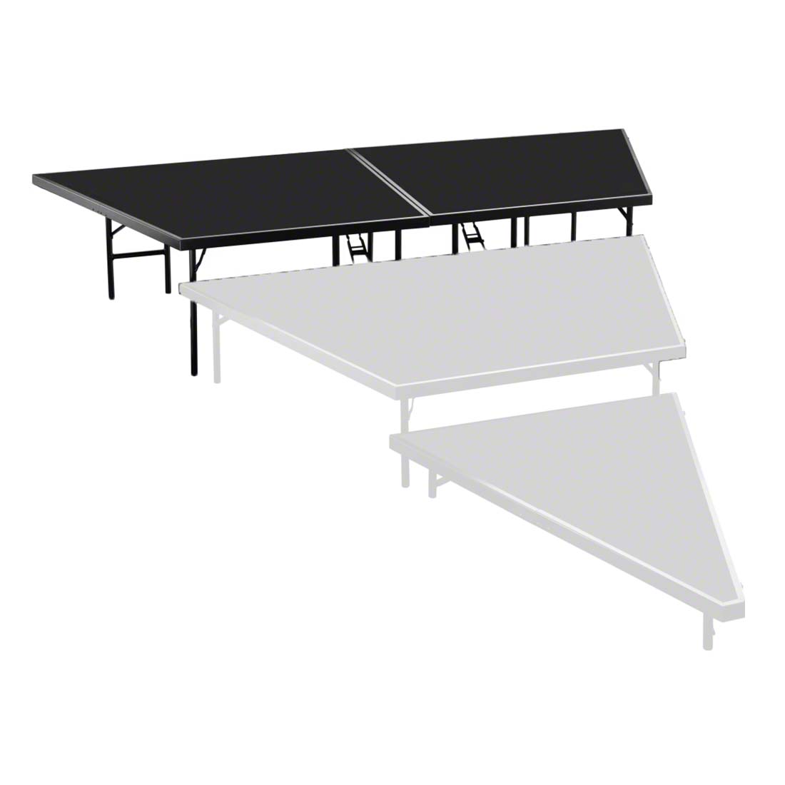 National Public Seating SP4824P Seated Riser Stage Pie Tier, Polydeck, 24" Height (48" Deep)