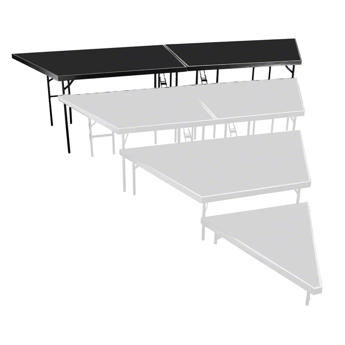 National Public Seating SP4832P Seated Riser Stage Pie Tier, Polydeck, 32" Height (48" Deep)